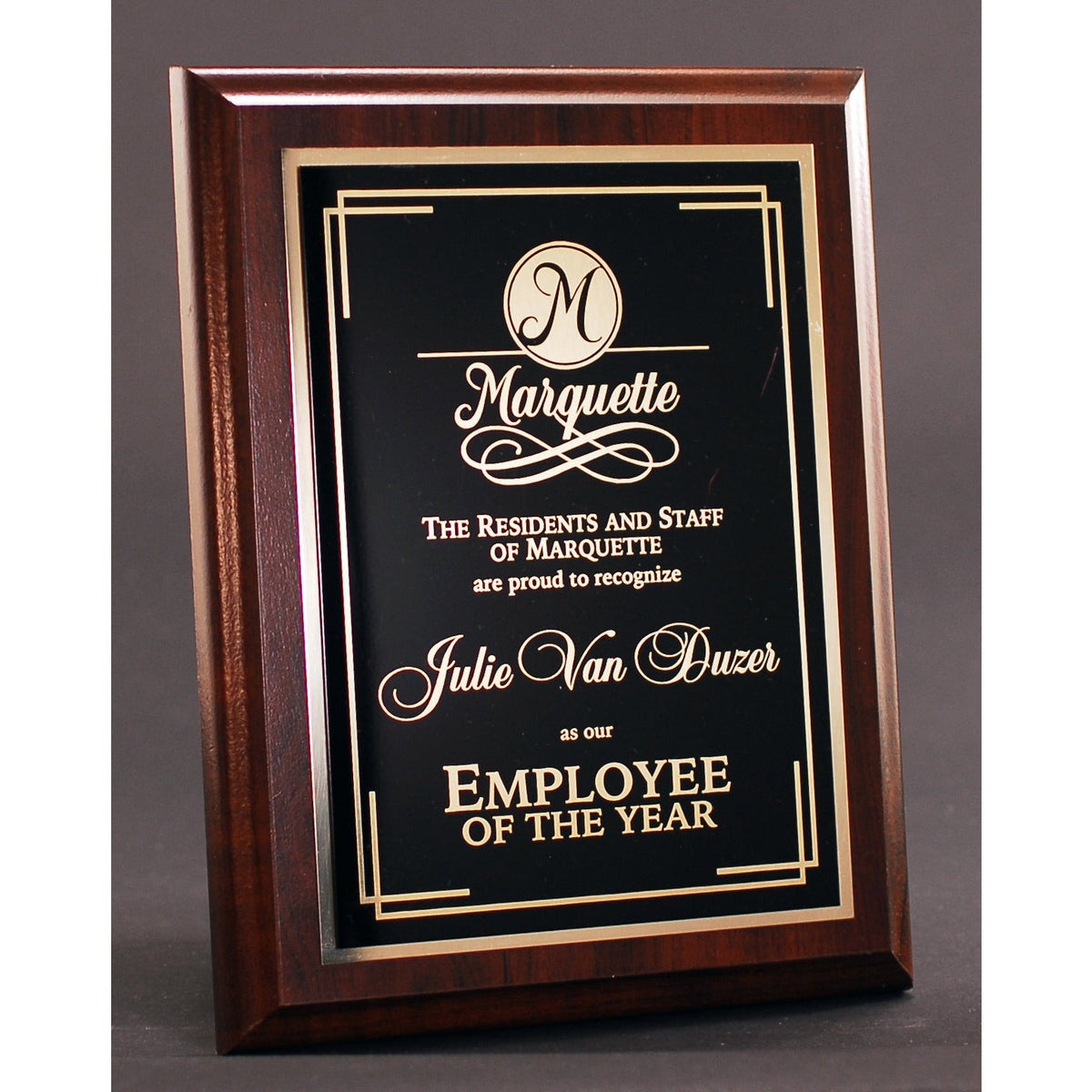 Executive Cherry Finish Plaque with Lasered Plate
