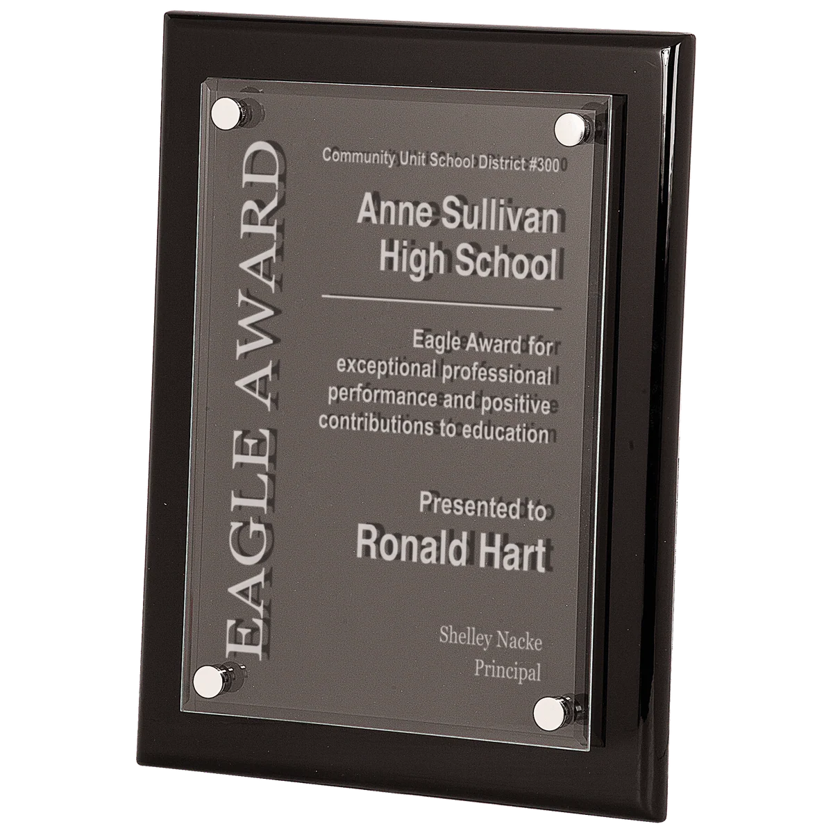 Ebony Piano Finish Floating Acrylic Plaque